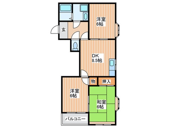 ラフォール寝屋川　Ｂ棟の物件間取画像